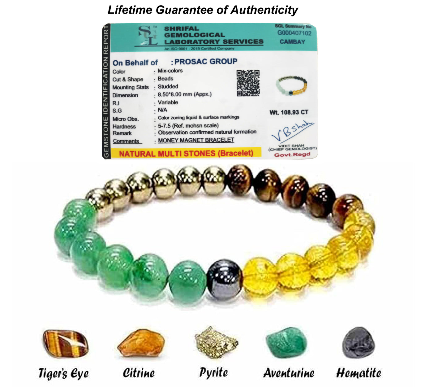 Glowriti 100% Orignal Dhan Yog Elasticated Bracelet
