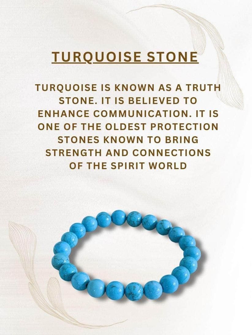 Glowriti Firoza (Turquoise) Stone-Beads Bracelet
