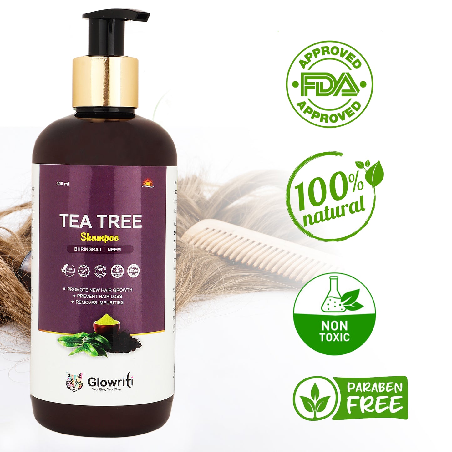 Glowriti Tea Tree Shampoo – 300ml