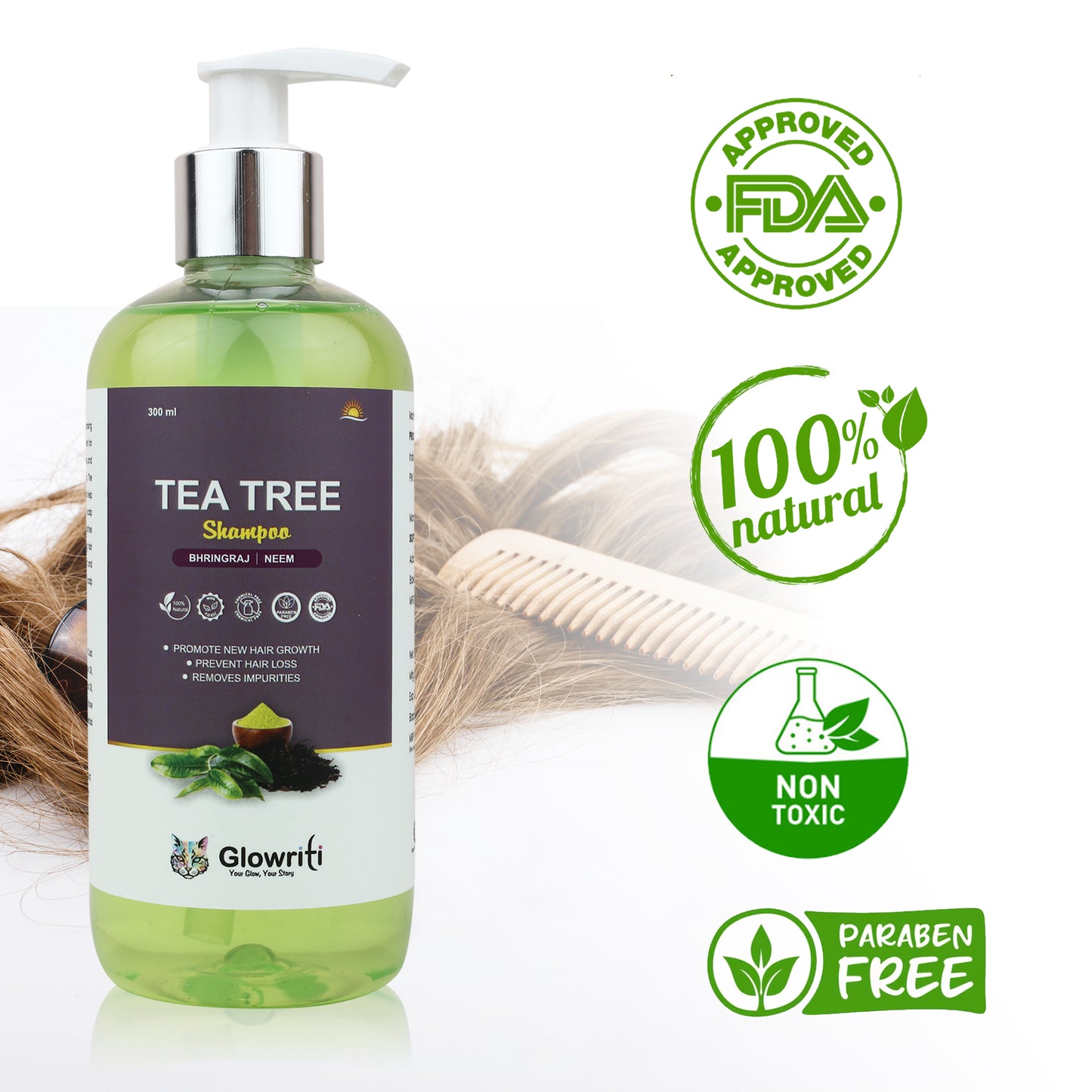 Glowriti Tea Tree Shampoo – 300ml