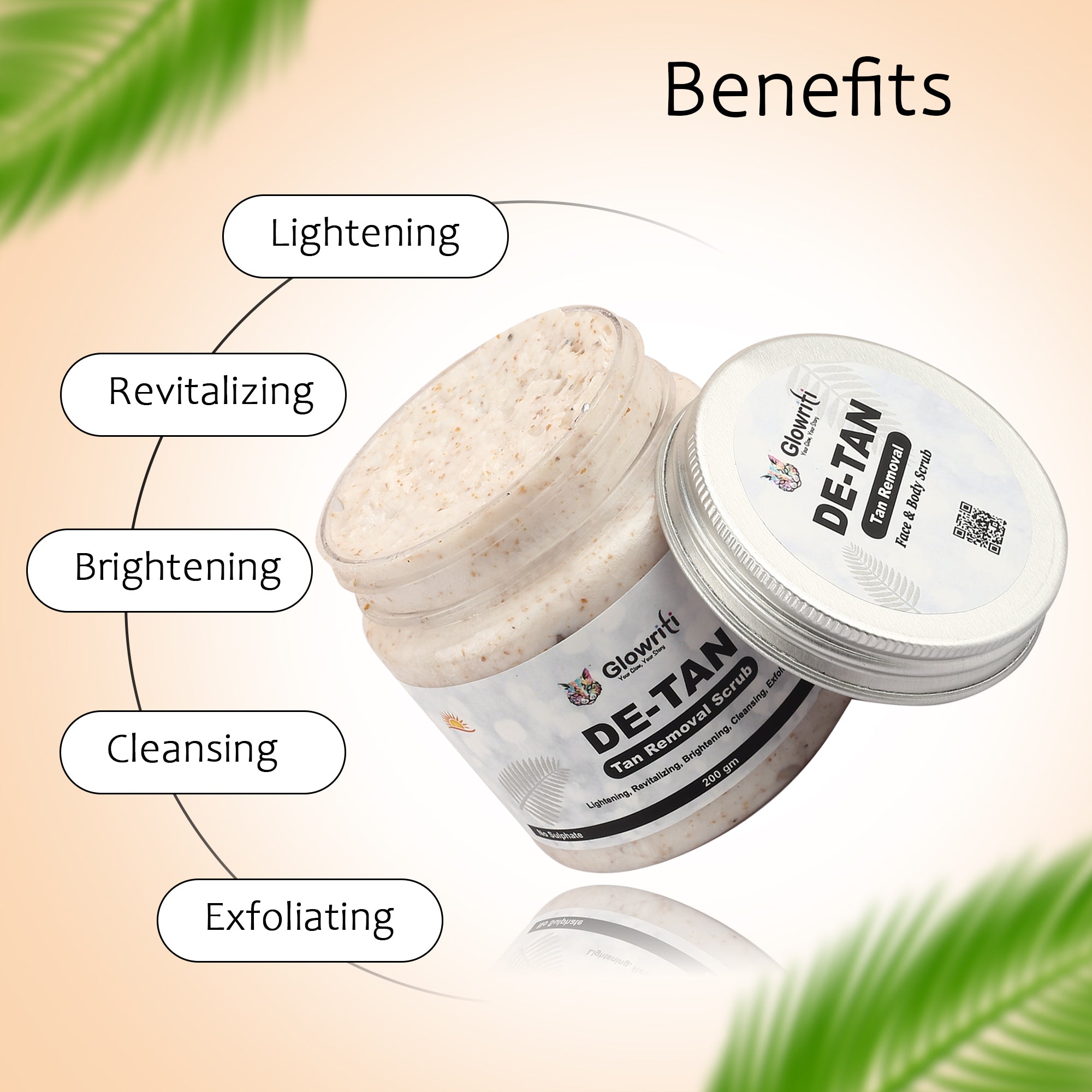 Glowriti De-tan Face & Body Scrub  (200 ml)