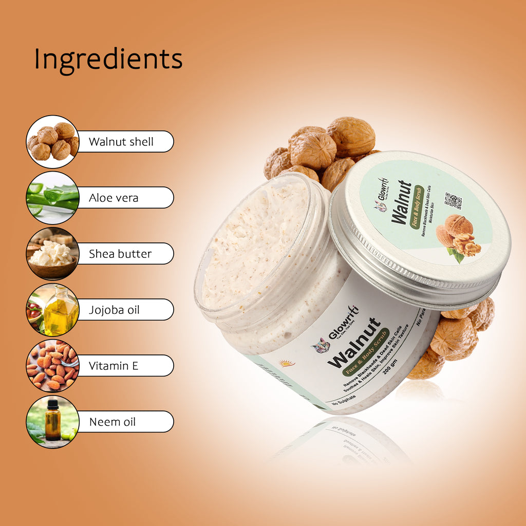 Glowriti Naturals Exfoliating Walnut Scrub  (200 g)