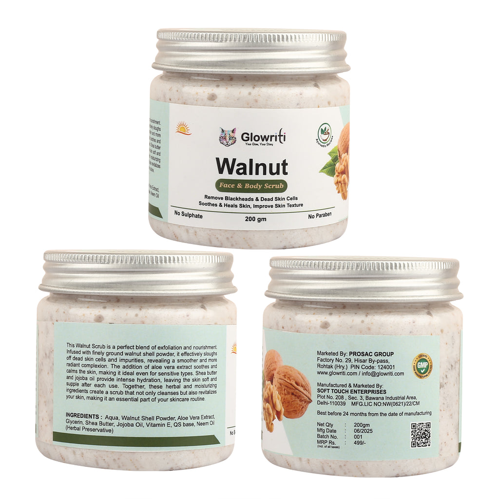 Glowriti Naturals Exfoliating Walnut Scrub  (200 g)