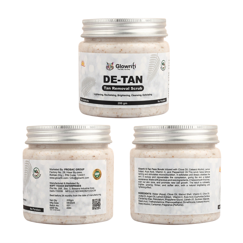 Glowriti De-tan Face & Body Scrub  (200 ml)