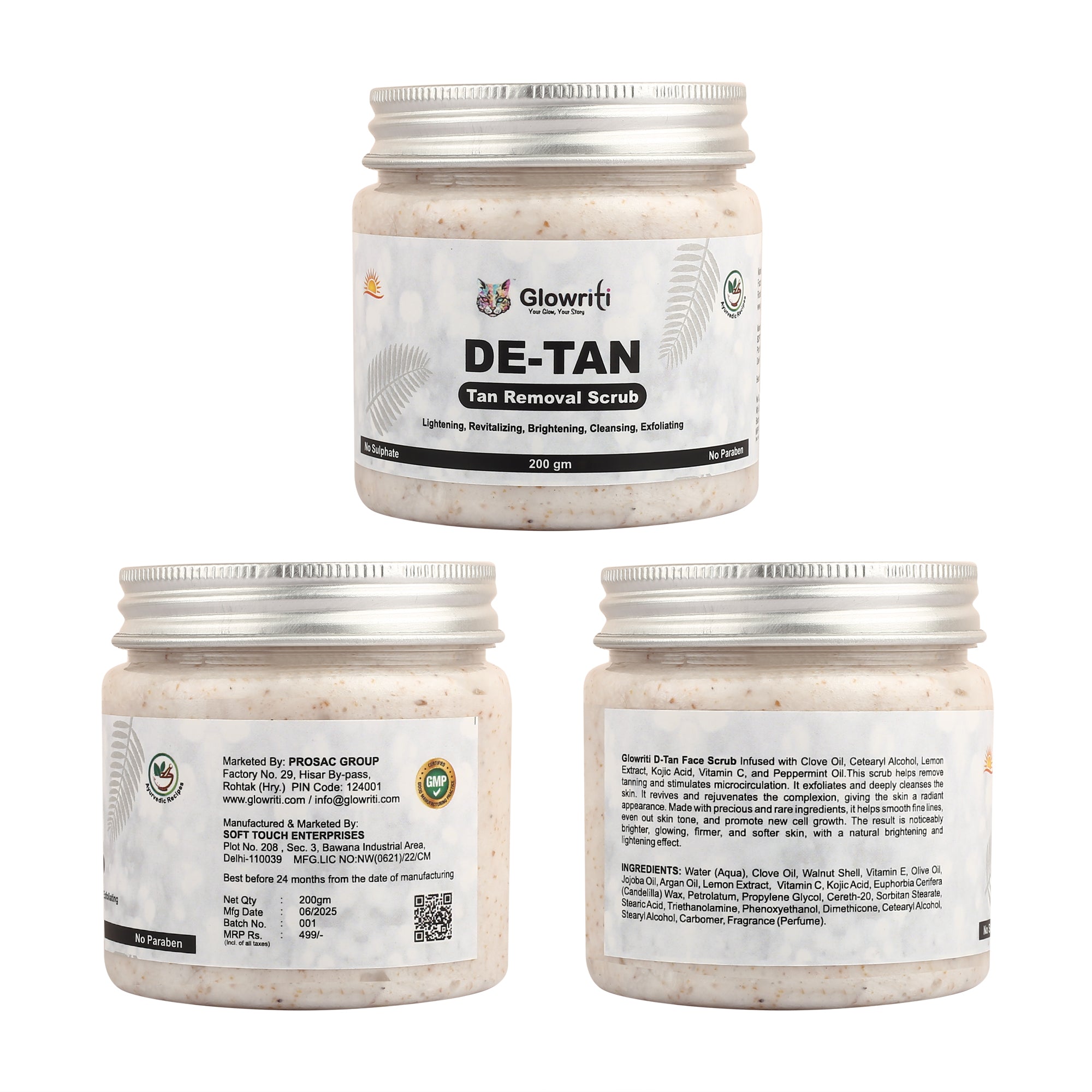 Glowriti De-tan Face & Body Scrub  (200 ml)