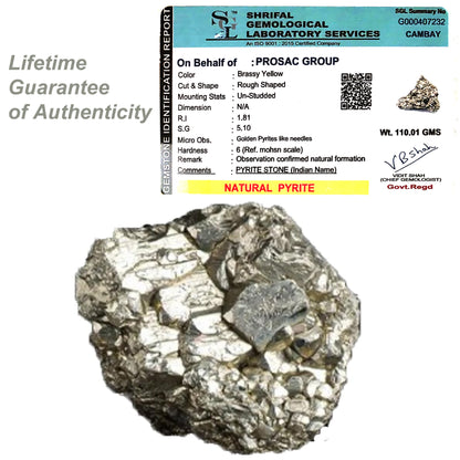Glowriti Natural Pyrite Stone – Raw Healing Crystal for Protection, Wealth & Energy