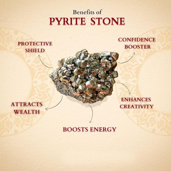 Glowriti Natural Pyrite Stone – Raw Healing Crystal for Protection, Wealth & Energy