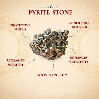 Glowriti Natural Pyrite Stone – Raw Healing Crystal for Protection, Wealth & Energy