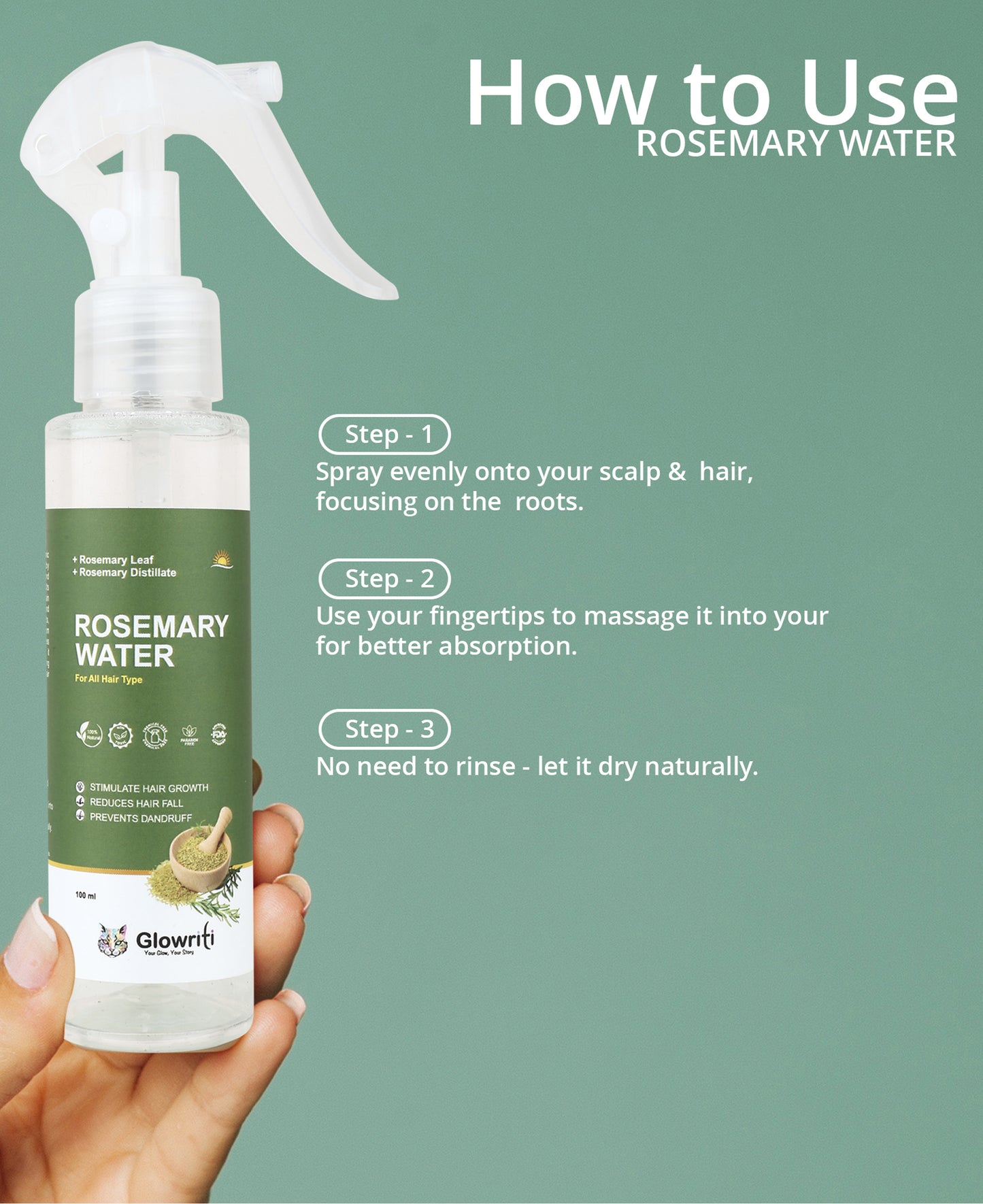 Glowriti Rosemary Water For Hair Growth (100 ml)