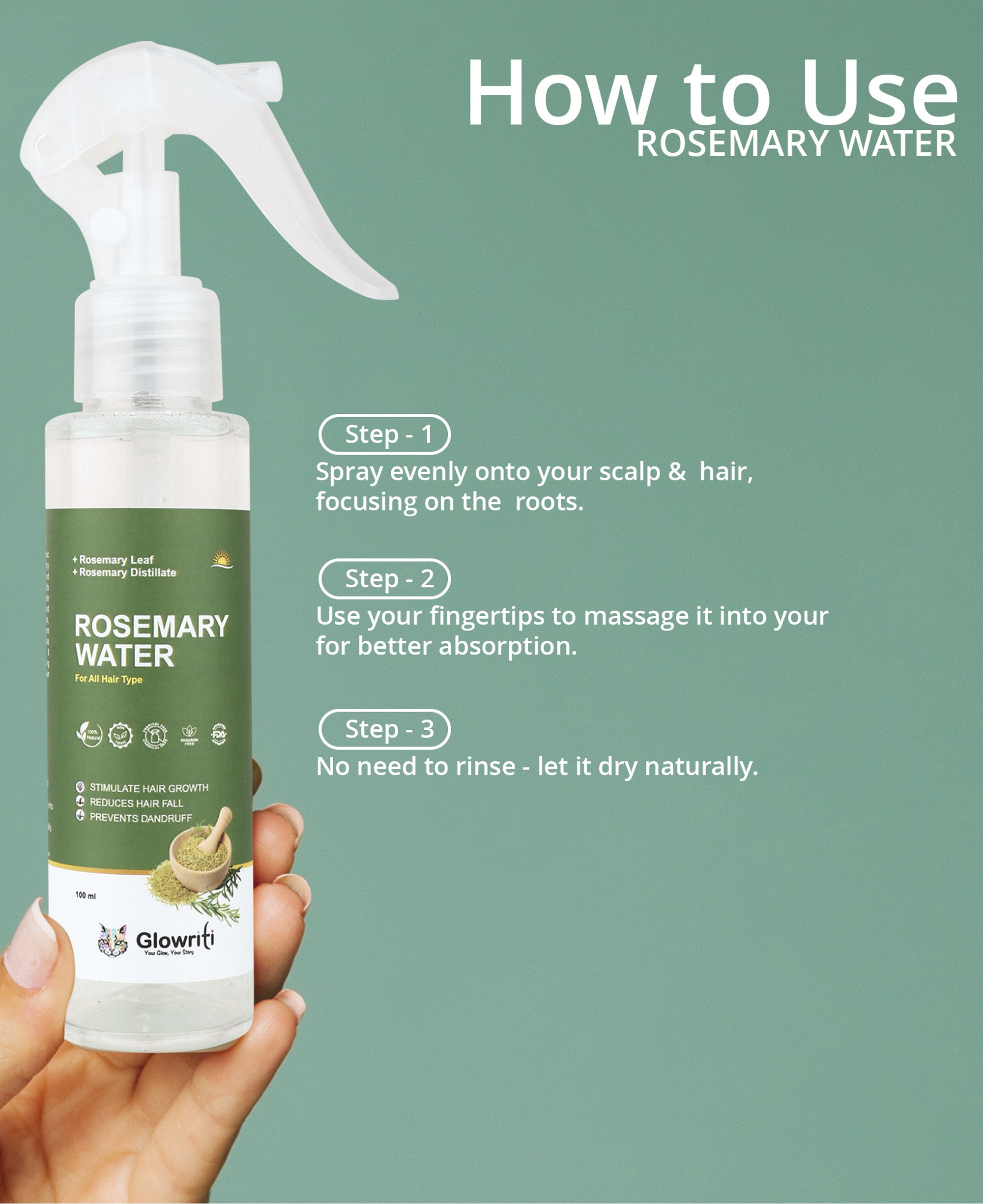 Glowriti Rosemary Water For Hair Growth (100 ml)