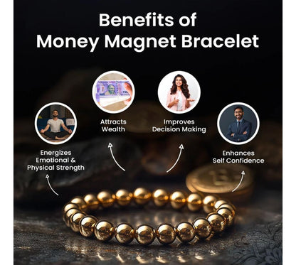 Glowriti Pyrite Stone Bracelet For Men & Women, Money Magnet Bracelet, Attracts Money