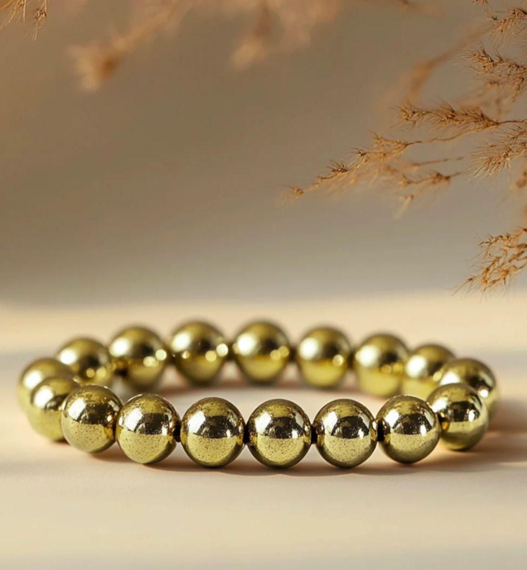 Glowriti Pyrite Bracelet Money Magnet Bracelet Natural Gemstone Chakra Bracelet