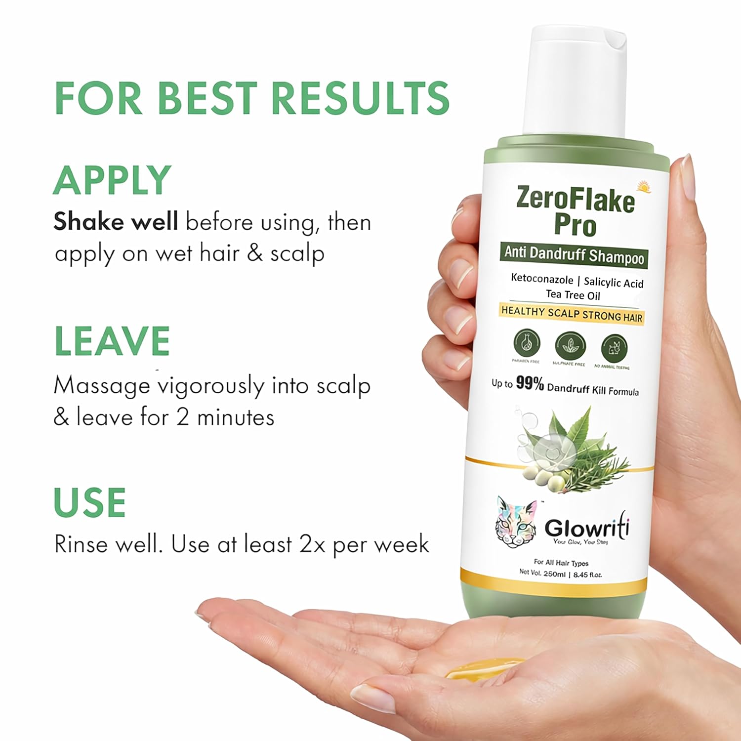 Zero Flake Pro Anti-Dandruff Shampoo | Guaranteed Visible Results