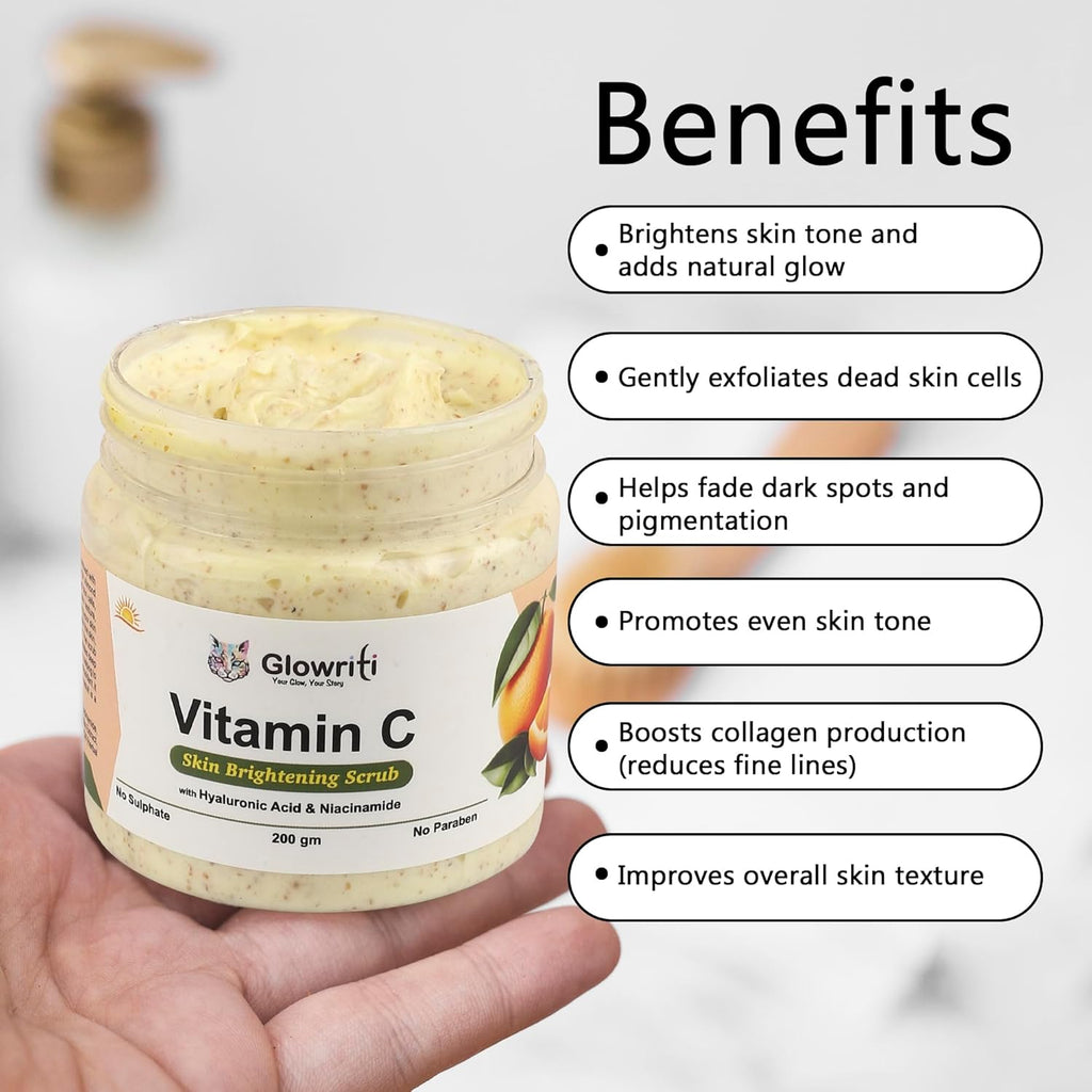 Glowriti Vitamin C Skin Brightening Face Serum Scrub  (200 g)