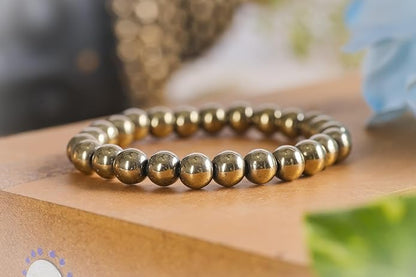 Glowriti Pyrite Bracelet Money Magnet Bracelet Natural Gemstone Chakra Bracelet