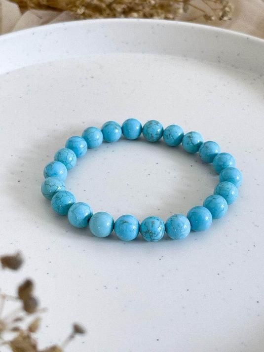 Glowriti Firoza (Turquoise) Stone-Beads Bracelet