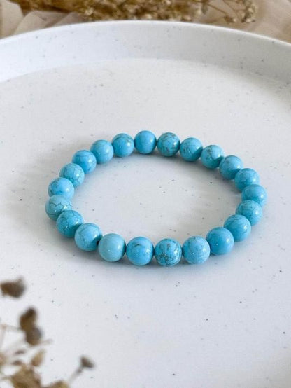 Glowriti Firoza (Turquoise) Stone-Beads Bracelet