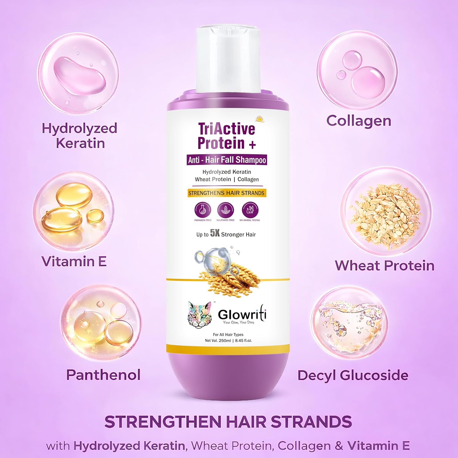 TriActive Protein+ Hair Fall Control Shampoo | For Men & Women - 200ml