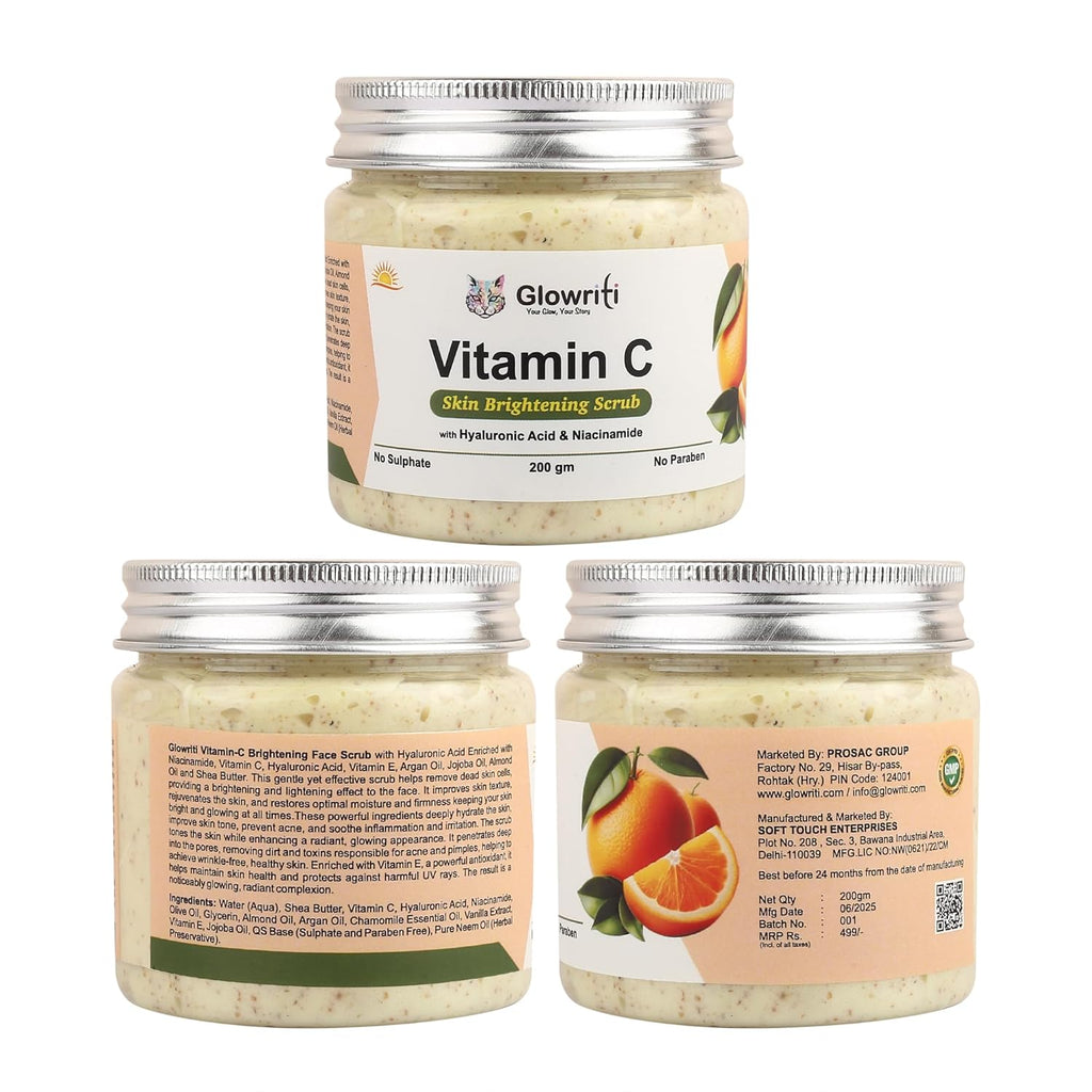 Glowriti Vitamin C Skin Brightening Face Serum Scrub  (200 g)
