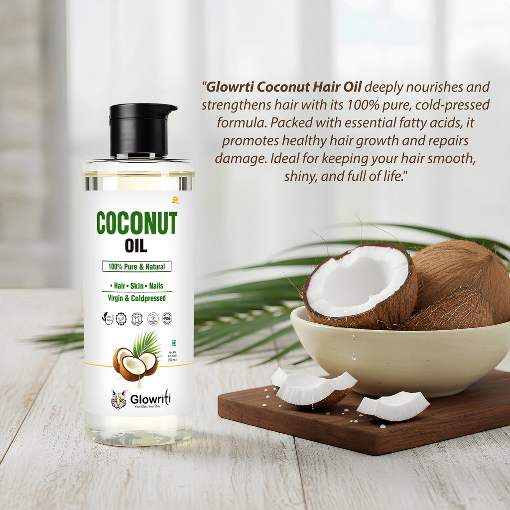 Glowriti Naturals Organic Cold pressed Coconut Oil, 200ml