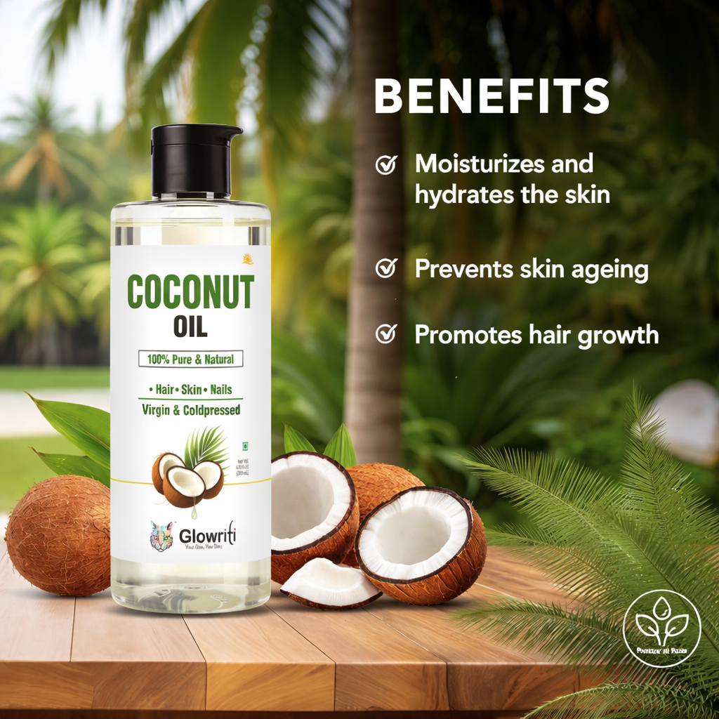 Glowriti Naturals Organic Cold pressed Coconut Oil, 200ml