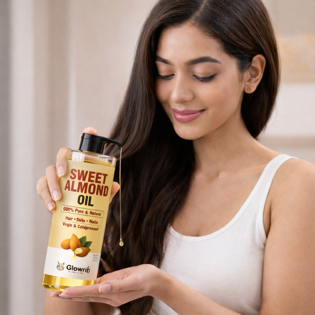 Glowriti Cold Pressed Sweet Almond Oil | Hair & Skin Oil | 200 ml