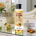 Glowriti Pure Cold Pressed Sweet Almond Oil With Real Almond for Hair Growth and Glowing Skin & Face - 200ml