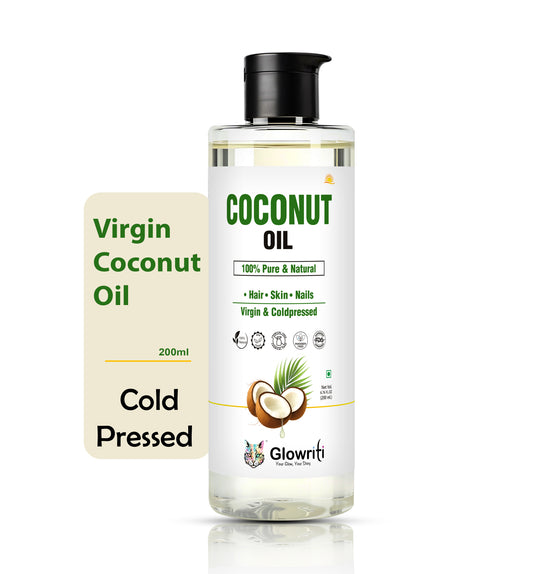 Glowriti Naturals Organic Cold pressed Coconut Oil, 200ml – Skin & Hair Moisturizer