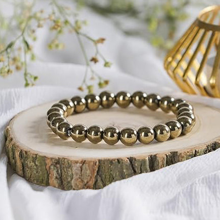 Glowriti Pyrite Bracelet Money Magnet Bracelet Natural Gemstone Chakra Bracelet